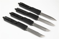 Couteau de camping en plein air Damas UT70 en alliage d'aluminium revêtu de titane noir couteau de poche tactique haute dureté