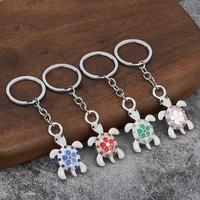 Porte-clés tortue vintage élégant pendentif tortue en métal à breloque animale unique pour clés de voiture et sacs Style dessin animé