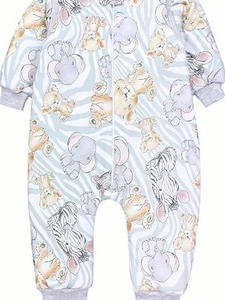Combinaison pour bébé nouveau-né en coton à imprimé de dessins animés mignons, unisexe, manches longues, fermeture à boutons pression, de haute qualité, douce et respirante - Product Image 2