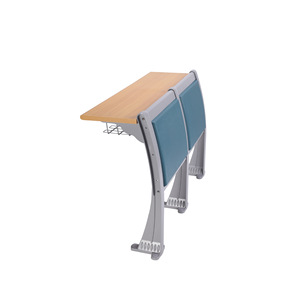 Escritorio y Silla Universitarios Henmei de Aleación de Aluminio, Fijos, con Ruedas, Tapizados en PU, para Aula Multimedia, con Pasamanos, 340PU - Product Image 3