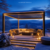 Pergola en aluminium motorisée à toit à lames orientables, bioclimatique, imperméable, écologique, avec revêtement en poudre, pour terrasse extérieure