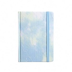 Wholesale Modern A5 Fabric Denim Tie-Dye <b>Hook</b> Pattern Custom Printed Hand-Held Student Notebook Elastic Band for Note-Taking - Product Image 5