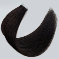 Extensions de cheveux chinoises Remy à bandes adhésives # 2 Extensions de cheveux double épaisseur, pointes alignées, cuticules intactes, lisses et douces, 14-24 pouces