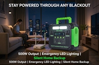 Station d'alimentation portable 200W 192Wh, panneau solaire, batterie LiFePO4, camping, secours d'urgence