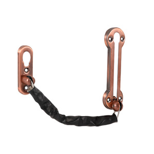 Stainless Steel <b>Security</b> Chain Door <b>Bolt</b> With Leather Cover For Hotel Room Doors Modern Simple Design Lightweight Brushed Finish - Product Image 1