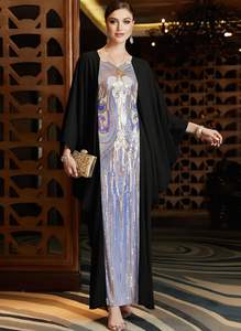<span class=keywords><strong>Abaya</strong></span> Africana CCY Factory con Paillettes Luccicanti, Elegante Vestito Islamico da <span class=keywords><strong>Donna</strong></span> con Maniche a Pipistrello, Stile Dubai - Product Image 3
