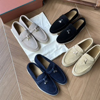Mocassins plats de luxe pour femmes en cuir véritable style italien, confortables avec semelle extérieure en caoutchouc souple, chaussures de conduite décontractées pour femmes