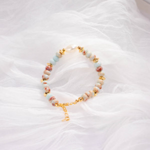 Pulsera de Perlas de Agua Dulce con Cuentas de Piedra Verde Natural, Joyería de Moda Vintage de Plata S925 para Niñas, Regalos de Joyería Diaria - Product Image 3