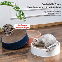 Bac à gratter rond pour chat en carton ondulé haute densité, lit à gratter résistant à l'usure, espace de repos pour chaton d'intérieur