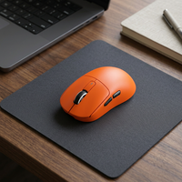 Mouse Nirkabel Mini Oranye 2.4Ghz Optik Tangan Kanan Ergonomis 5 Tombol Dapat Diisi Ulang