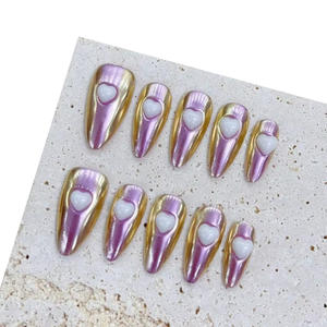 Armadura de Uñas Pre-diseñada, Estilo Barroco, con Perlas y Diamantes Tridimensionales, para Manicura de Moda - Product Image 1
