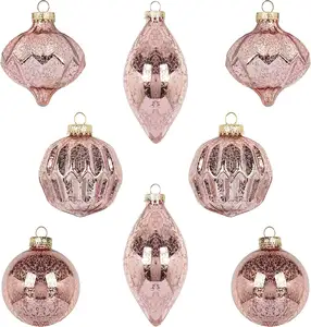 Hot sale Onion shape home decoration lovely Christmas tree decoration balls glass ornament toys