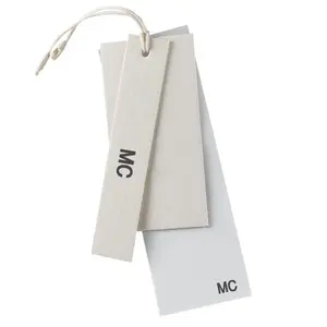 Etiqueta de cartón ecológica para ropa, etiqueta colgante con logotipo impreso, precio de nombre, etiquetas de cubierta de PVC