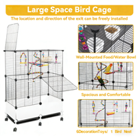 Cage à perruches populaire pour oiseaux de compagnie, design compact, facile à nettoyer, en plastique durable, pour usage intérieur