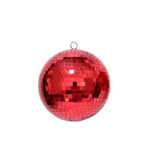 Bola de Navidad de 20cm color rojo dorado plateado Mirror Disco para decoraciones para el hogar y la fiesta