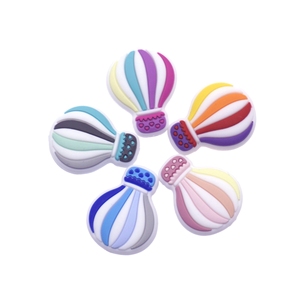 Perles en <span class=keywords><strong>silicone</strong></span> écologiques en forme de montgolfière Geedyn, couleurs variées, perles focales pour <span class=keywords><strong>bracelet</strong></span> DIY, <span class=keywords><strong>lot</strong></span> de perles en <span class=keywords><strong>silicone</strong></span> - Product Image 1