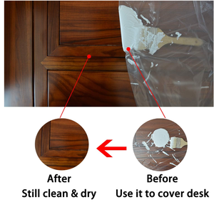 Bâche anti-poussière en polyéthylène transparente, toile de protection en plastique pour la peinture - Product Image 3