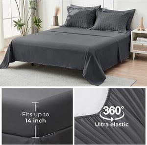 Tất cả các mù<span class=keywords><strong>a</strong></span> sang trọng giường trong một túi cho phòng ngủ Nữ Hoàng Comforter Bộ seersucker 7 miếng bộ đồ giường thiết lập với <span class=keywords><strong>comforters</strong></span> - Product Image 6