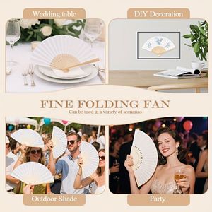 Foldable Customizable Eco-Friendly Chinese Style Hand-held Bamboo Fan Painted Design for Wedding Chinese New Year <b>Gifts</b> DIY - Product Image 2