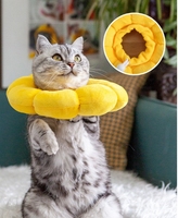 Collier de protection réglable anti-griffures et anti-léchage pour chats, modèle Elizabeth Circle E-Collar, motif tournesol, idéal pour la récupération - Vente chaude