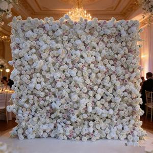 Mur de fleurs artificielles 5D 8*9 pieds, décoration intérieure, design très dense pour Pâques et mariage - Product Image 1