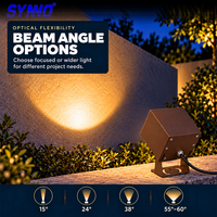 Projecteur LED extérieur IP65 COB en aluminium marron, orientable à 90 degrés pour l'éclairage de façades d'arbres et de chemins