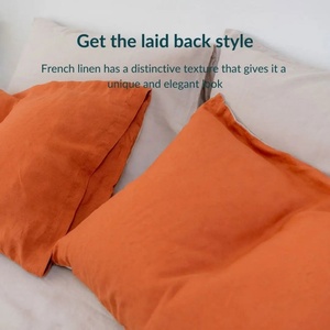 Solid Color Linen Pillow <b>Cover</b> Set Color Block <b>Cushion</b> <b>Cover</b> for Home Use Bamboo Material for Hotel or Throw Pillow - Product Image 5