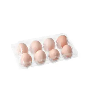 Suministro de fábrica, bandeja de huevos de plástico PET reciclable, proceso de blíster tipo concha para alimentos y frutas, muestra gratis disponible