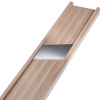 Professionele mandoline-snijmachine van hotelkwaliteit, 3 mm roestvrijstalen mes, grote julienne-snijder voor ui, aardappel, groenten, houten doos