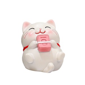 Lindo set de figuras de resina de gato de la suerte para decoración de escritorio, regalo de Año Nuevo Chino con Feng Shui - Product Image 5