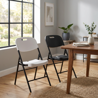 Chaise pliante en plastique HDPE moulé par soufflage, design moderne, légère, imperméable, portable pour la maison, les fêtes, le jardin, les mariages, l'extérieur