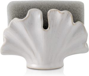 Porte-éponge spécial coquillage <span class=keywords><strong>en</strong></span> céramique pour évier <span class=keywords><strong>de</strong></span> <span class=keywords><strong>cuisine</strong></span>, organisateur compact <span class=keywords><strong>de</strong></span> caddie d'évier - Product Image 3