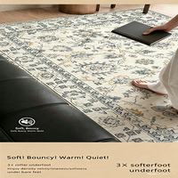 Tapis persan vintage en fausse fourrure de cachemire pour salon, lavable en machine, résistant aux taches, grand tapis pour chambre à coucher, canapé