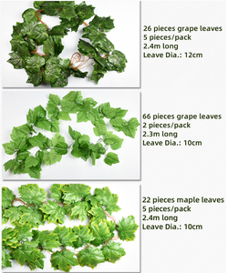 12 Brins Artificielle Feuille <span class=keywords><strong>De</strong></span> Lierre Plantes Vigne Suspendus Guirlande Faux Fleur Feuillage Feuilles <span class=keywords><strong>De</strong></span> Raisin <span class=keywords><strong>Verdure</strong></span> Chaîne Mur Plafond Décor - Product Image 3