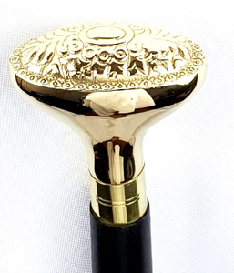 Calvin Handicrafts Bâton de marche d'extérieur en laiton massif brun antique poli avec poignée, 36 pouces, 600 g, CHWKS36051 - Product Image 1