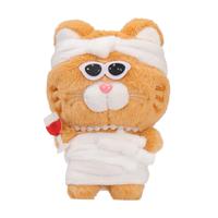 Peluche Mignonne Ours Maman Enveloppé de Bandages, Ours Brun de Dessin Animé, Animal en Peluche Doux, Poupée en Peluche, Décoration d'Halloween, Cadeau