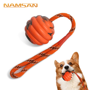 Jouet de tirage pour chien NAMSAN, en caoutchouc, en forme de citrouille, pour l'entraînement et le jeu interactif des chiens - Product Image 1