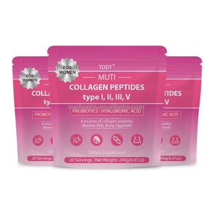 Colágeno en Polvo para Mujeres, Tipos I, II, III y V, con Probióticos y Ácido Hialurónico, 20 Porciones, Suplemento Dietético - Product Image 1