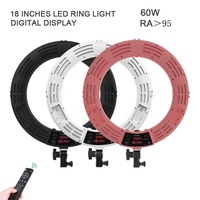 Lampu Fotografi Premium 18 inci LED Ring Fill Light yang Dapat Diredupkan untuk Makeup, Selfie, Live Stream, Pemotretan Kecantikan dengan Penyangga Ponsel