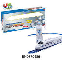 Set de Juego Educativo para Niños: Tren Transformable DIY con Vías, Robot y Vehículo Eléctrico de Alta Velocidad (B/O)