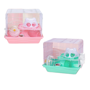 Jaula básica doble de plástico para mascotas con cierre de botón 37 suministros para gatitos y hámster caja de patrón impreso de 10 - Product Image 5