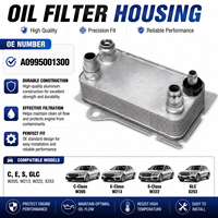 Affidabile Alloggiamento Filtro Olio Motore per Mercedes-Benz Placeholder C E S GLC W205 W213 W222 X253 OE A0995001300 in Materiale Composito Premium