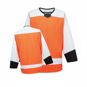 2025เสื้อกีฬาฮอกกี้น้ำแข็งสีดำสีเทาโพลีเอสเตอร์100% ชุดผู้ใหญ่หรูหรา - Product Image 1