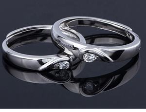 Venta al por mayor 925 Joyas de plata esterlina Anillos de promesa Boda Compromiso Pareja Anillo para parejas - Product Image 5