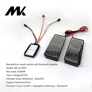 Tùy chỉnh 12V âm nhạc không dây máy nghe nhạc Đôi Nút cảm ứng cảm biến LED Dimmer Quy Nạp gương chuyển đổi có tính năng được xây dựng trong loa - Product Image 4