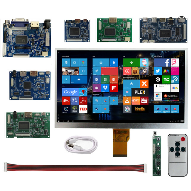 10.1 Inch 1024*600 16:9 LCD Display Screen Universal DIY Driver Control Board For Raspberry Pi Banana Pi PC Portable Monitor