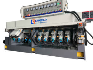 Machine à polir les bords de verre à 9 moteurs, système de polissage de précision robuste avec 45 ° /90 °   Traitement des biseaux - Product Image 5