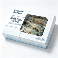 Caja de Empaque para Mariscos Congelados con Logotipo Personalizado, Ventana Transparente, Cartón de Grado Alimenticio, Caja de Exhibición para Minoristas
