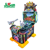 Machine de jeu de tir à double pistolet Happy Shooter, borne d'arcade à monnayeur avec lumières LED néon pour centre commercial