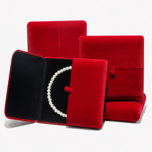 Luxury Velvet Necklace Organizer Box Double Door <b>Jewelry</b> Storage Case for Necklace Bracelet Accessories and <b>jewelry</b> brands - Product Image 4